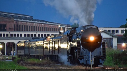 Night Train -- N&W #611 Pulls out of the yard at the Museum of Transportation at Spencer, NC