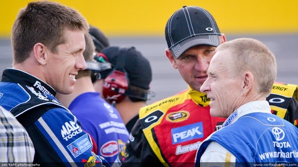 NASCAR Drivers at Charlotte -- Carl Edwards, Clint Boyer & Mark Martin talk before practice at Charlotte Motor Speedway