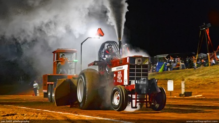Go Time -- International 966 roars and belches smoke as it attempts to drag the sled down the track.  Southern Thunder