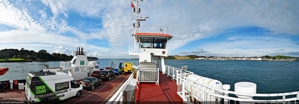 Stangford-Portaferry -- On the deck of the ferry crossing Stangford Lough to Portaferry.  You can see Portaferry castle ahead and to the right.